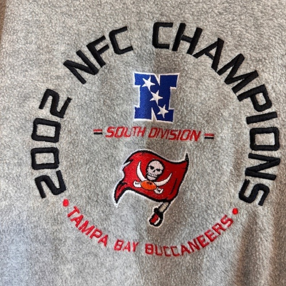 Tampa Bay Buccaneers Vintage 2002 NFC Champions Gray Pullover Sweatshirt LG Bucs
